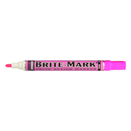 Brite-Mark Paint Marker - Oil Based - Pink - Industrial Tool & Supply