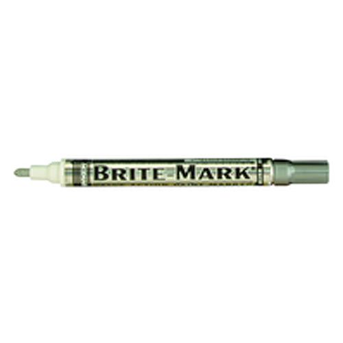 Brite-Mark Paint Marker - Oil Based - Silver - Industrial Tool & Supply