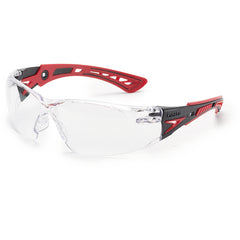 RUSH+ - Clear Lens - Black & Red Frame PC ASAF Platinum - Industrial Tool & Supply