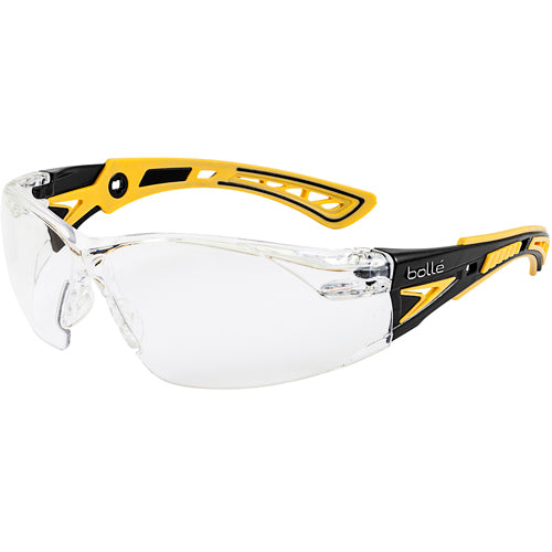 RUSH+ Small - Clear Lens - Yellow & Black Frame PC ASAF Platinum - Industrial Tool & Supply