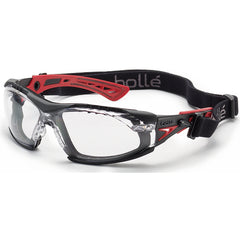 RUSH+ w/Strap & Foam - Clear Lens - Black & Red - Industrial Tool & Supply