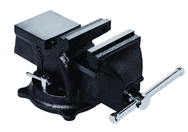 4" General Purpose Vise - Cast Iron - Serrated Jaws - Swivel Base - Built in Anvil - Industrial Tool & Supply