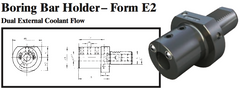 VDI Boring Bar Holder - Form E2 (Dual External Coolant Flow) - Part #: CNC86 52.2516 - Industrial Tool & Supply