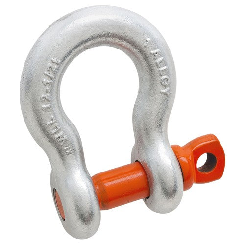 3/8″ Alloy Anchor Shackle, Screw Pin, Forged Alloy, Galvanized - Industrial Tool & Supply