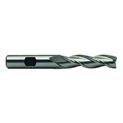 5/8 Dia. x 4-5/8 Overall Length 3-Flute Square End High Speed Steel SE End Mill-Round Shank-Center Cut-Uncoated - Industrial Tool & Supply
