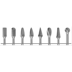 8PC CARB DBL CUT BURR SET