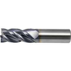 ‎1/4″ × 1/4″ × 3/4″ × 2-1/2″ RHS / RHC Solid Carbide 4-Flute Corner Radius End Mill - TiAlN