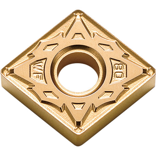 CNMG 432 WF CA530, 1/32″ Corner Radius, 3/16″ Thick, 1/2″ Inscribed Circle, TiCl2O3/TiN, 80 Degree Diamond, Turning Indexable Insert