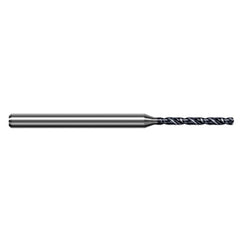 1.984 mm Dia. × 3 mm Shank × 13.5 mm Flute Length × 50 mm OAL, 5xD, 140°, AlTiN, 2xD Flute, Round Solid Carbide Drill - Exact Industrial Supply