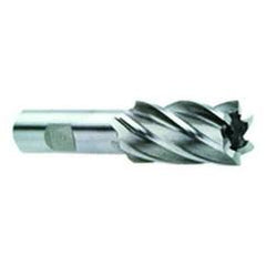 2 Dia. x 4-1/2 Overall Length 6-Flute Square End High Speed Steel SE End Mill-Round Shank-Center Cut-Uncoated - Industrial Tool & Supply