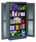 36"W x 18"D x 72"H C-Thru Storage Cabinet, Knocked-Down, with 4 Adj. Shelves, Easy Viewing into Cabinet - Industrial Tool & Supply