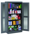 36"W x 24"D x 72"H C-Thru Storage Cabinet, Knocked-Down, with 4 Adj. Shelves, Easy Viewing into Cabinet - Industrial Tool & Supply