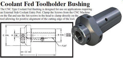 Coolant Fed Toolholder Bushing - (OD: 1-1/4" x ID: 1") - Part #: CNC 86-12CFB 1" - Industrial Tool & Supply