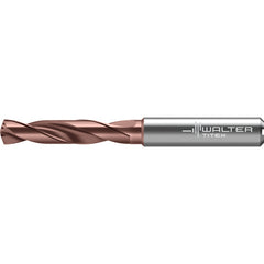 14.5 mm Dia. × 16 mm Shank × 65 mm Flute Length × 115 mm OAL, 3xD, 140 Degrees, Axial Inclined Exit, DIN 6535 HA, Cylindrical Solid Carbide Drill DC175 WJ30RZ