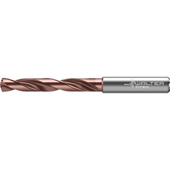 14.4 mm Dia. × 16 mm Shank × 83 mm Flute Length × 133 mm OAL, 5xD, 140 Degrees, Axial Inclined Exit, DIN 6535 HA, Cylindrical Solid Carbide Drill DC175 WJ30RZ