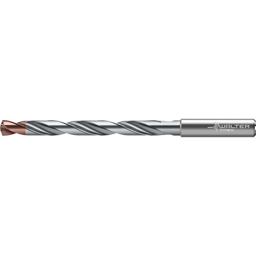 11 mm Dia. × 12 mm Shank × 114 mm Flute Length × 163 mm OAL, 8xD, 140 Degrees, Axial Inclined Exit, DIN 6535 HA, Cylindrical Solid Carbide Drill DC175 WJ30RY