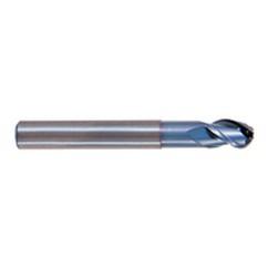 1/4" Dia. - 2-1/2" OAL - TiCN CBD-Ball Nose HP End Mill-3 FL - Industrial Tool & Supply