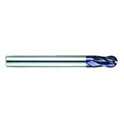 1/4" Dia. - 3-1/8" OAL - AlTiN CBD-Ball Nose HP End Mill-4 FL - Industrial Tool & Supply