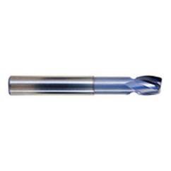 3/8" Dia. - 7/16" LOC - 3" OAL - .031 Radius 2 FL Carbide S/E HP End Mill-TiCN - Industrial Tool & Supply