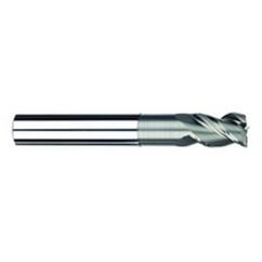 1/4" Dia. - 3/8" LOC - 4" OAL - 3 FL Carbide S/E HP End Mill-Uncoated - Industrial Tool & Supply