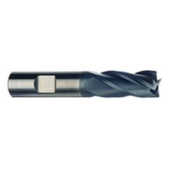 3/8 Dia. x 2-1/2 Overall Length 4-Flute .015 C/R Solid Carbide SE End Mill-Round Shank-Center Cut-AlTiN - Industrial Tool & Supply