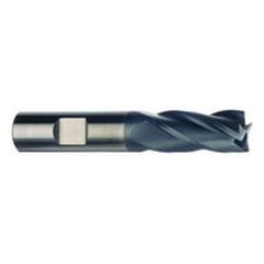 3/8 Dia. x 2-1/2 Overall Length 4-Flute .015 C/R Solid Carbide SE End Mill-Round Shank-Center Cut-AlTiN - Industrial Tool & Supply