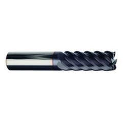 3/8" Dia. - 1/2" LOC - 2-1/2" OAL - .030 Radius 6 FL Carbide S/E HP End Mill-TiAlN-x - Industrial Tool & Supply