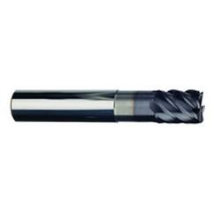 5/16" Dia. - 7/16" LOC - 2-1/2" OAL - .030 Radius 6 FL Carbide S/E HP End Mill-TiAlN-x - Industrial Tool & Supply