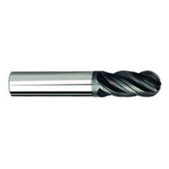 3/8" Dia. - 2-1/2" OAL - AlTiNX CBD-Ball End HP End Mill-4 FL - Industrial Tool & Supply