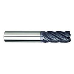 3/4" Dia. - 1-1/2" LOC - 4" OAL - .060 Radius 5 FL Carbide S/E HP End Mill-TiAlN - Industrial Tool & Supply