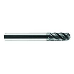 1/4" Dia. - 3/4" LOC - 2-1/2" OAL - Ball Nose 5 FL Carbide S/E HP End Mill-AlCrN-X - Industrial Tool & Supply