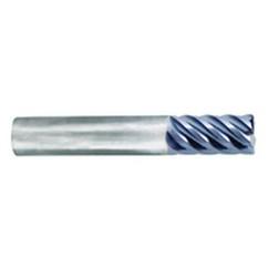 1/2" Dia. - 1" LOC - 3" OAL - .025 Radius 6 FL Carbide S/E HP End Mill-nACo - Industrial Tool & Supply