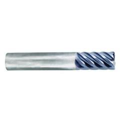 1" Dia. - 1-1/2" LOC - 4" OAL - .035 Radius 6 FL Carbide S/E HP End Mill-nACo - Industrial Tool & Supply