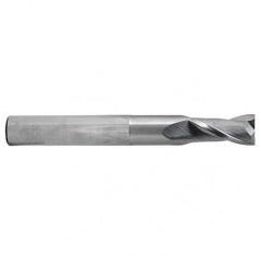 3/16 Dia. x 4 Overall Length 2-Flute Square End Solid Carbide SE End Mill-Round Shank-Center Cut-TiN - Industrial Tool & Supply