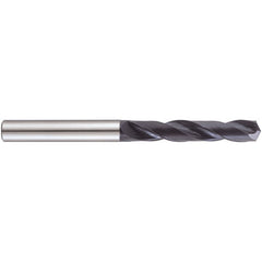 13.6 mm Dia. × 14 mm Shank × 60 mm Flute Length × 107 mm OAL, 3xD, 140°, TiAlN, 2 Flute, External Coolant, Straight Solid Carbide Drill