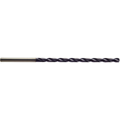3.3 mm Dia. × 6 mm Shank × 47 mm Flute Length × 87 mm OAL, 10xD, 140°, TiAlN, 2 Flute, Coolant Thru, Solid Carbide Drill