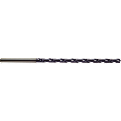 6.4 mm Dia. × 7 mm Shank × 85 mm Flute Length × 141 mm OAL, 10xD, 140°, TiAlN, 2 Flute, Coolant Thru, Solid Carbide Drill