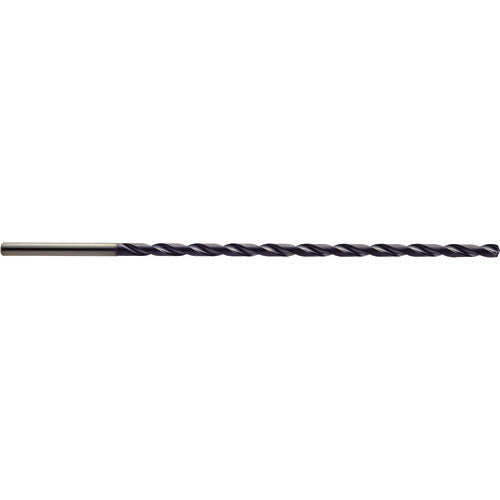 3.8 mm Dia. × 4 mm Shank × 92 mm Flute Length × 143 mm OAL, 20xD, 140°, TiAlN, 2 Flute, Coolant Thru, Solid Carbide Drill