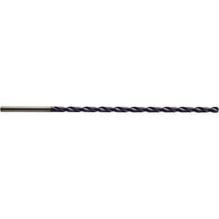 3.8 mm Dia. × 4 mm Shank × 92 mm Flute Length × 143 mm OAL, 20xD, 140°, TiAlN, 2 Flute, Coolant Thru, Solid Carbide Drill