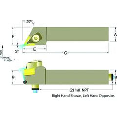 ADTJNR16-3D 1 x 1" RH Toolholder - Industrial Tool & Supply