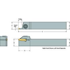 DETGFL85-030D-M14 Left Hand Non-Coolant Toolholder for Turning, Grooving and Partoff - Industrial Tool & Supply
