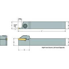 DETGFR12-030C-S09 Right Hand Non-Coolant Toolholder for Turning, Grooving and Partoff - Industrial Tool & Supply