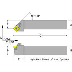 MSSNR20-6D - RH 1-1/4 x 1-1/4 Turning Tool Holder - Industrial Tool & Supply