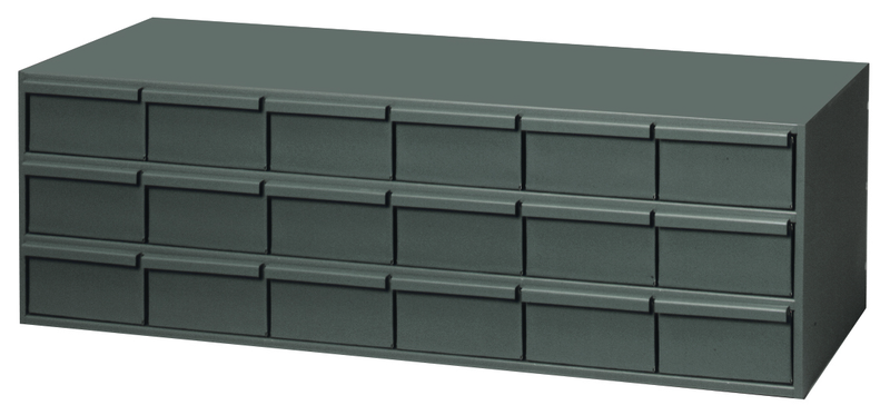 17-1/4" Deep - Steel - 18 Drawer Cabinet - for small part storage - Gray - Industrial Tool & Supply