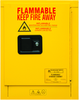 4 Gallon - All Welded - FM Approved - Flammable Safety Cabinet - Manual Doors - 1 Shelf - Safety Yellow - Industrial Tool & Supply