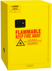 12 Gallon - All Welded - FM Approved - Flammable Safety Cabinet - Manual Doors - 1 Shelf - Safety Yellow - Industrial Tool & Supply