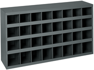 12" Deep Bin - Steel - Cabinet - 32 opening bin - for small part storage - Gray - Industrial Tool & Supply