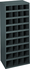 12" Deep Bin - Steel - Cabinet - 36 opening bin - for small part storage - Gray - Industrial Tool & Supply
