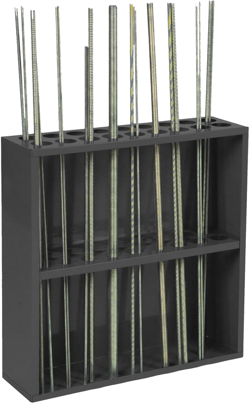 24-1/8 x 6-7/8 x 24'' - 18 Opening Threaded Rod Rack - Industrial Tool & Supply