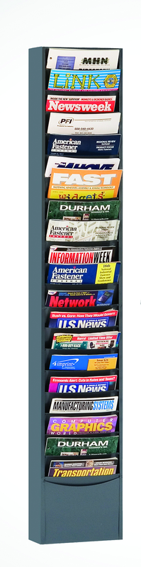 9-3/4 x 4-1/8 x 58'' - 20 Pocket Literature Rack - Industrial Tool & Supply